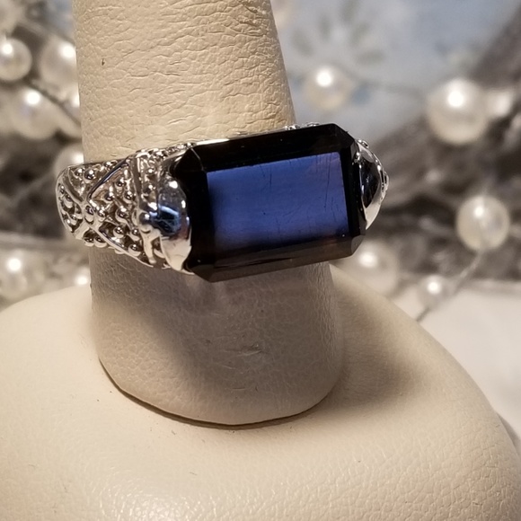 Smoky Espresso Topaz Emerald Cut Lia Sophia Ring - Picture 5 of 15